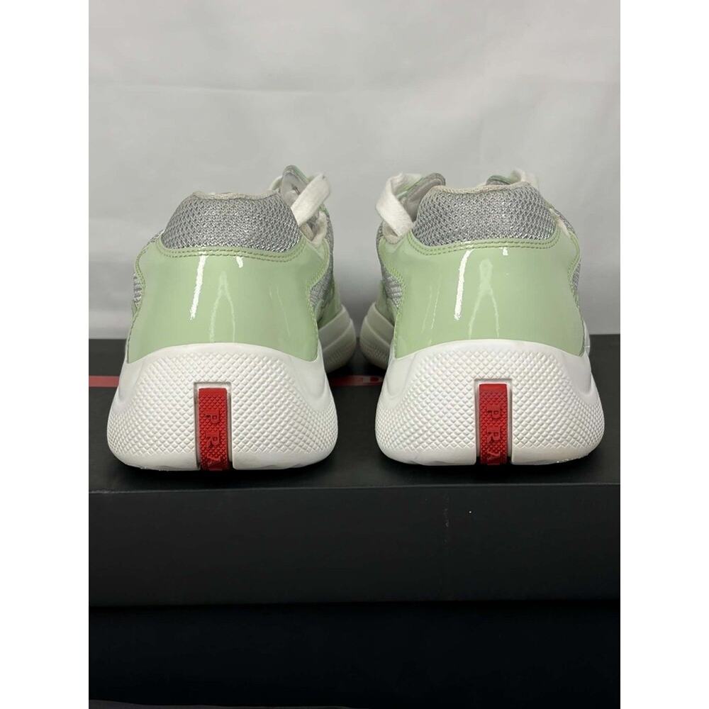 Prada American Cup Patent Mint Green Mens Mesh Sneakers - Sz 7 US SPB JA-365540 - Picture 7 of 14